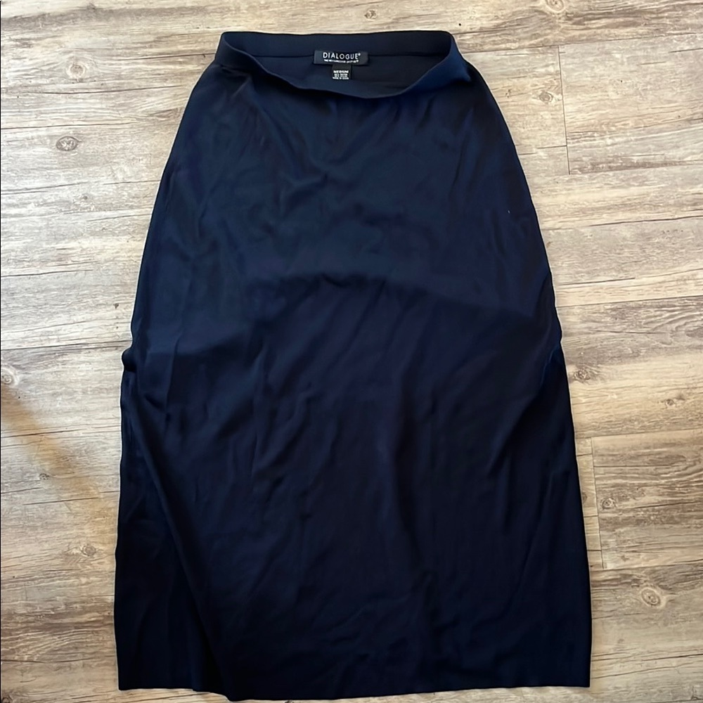 Dialogue Navy Maxi Skirt - Sleek Straight Silhouette